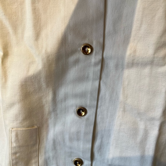 Vintage off white/ gold button cotton feel size small waist cost..… - Picture 4 of 6